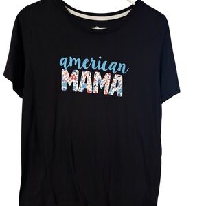Black 'American Mama' Graphic T-Shirt